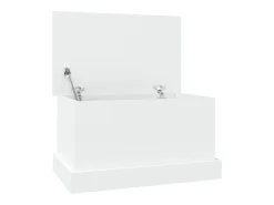 Baúl de almacenaje madera contrachapada blanco 50x30x28 cm ES430920