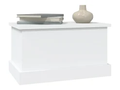 Baúl de almacenaje madera contrachapada blanco 50x30x28 cm ES430920
