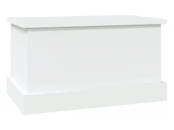 Baúl de almacenaje madera contrachapada blanco 50x30x28 cm ES430920