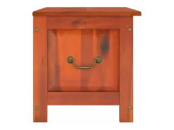 Baúl de almacenamiento con tapa madera maciza de acacia marrón ES991323