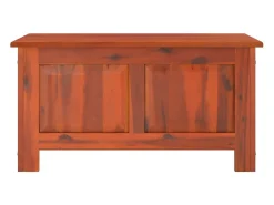 Baúl de almacenamiento con tapa madera maciza de acacia marrón ES991323