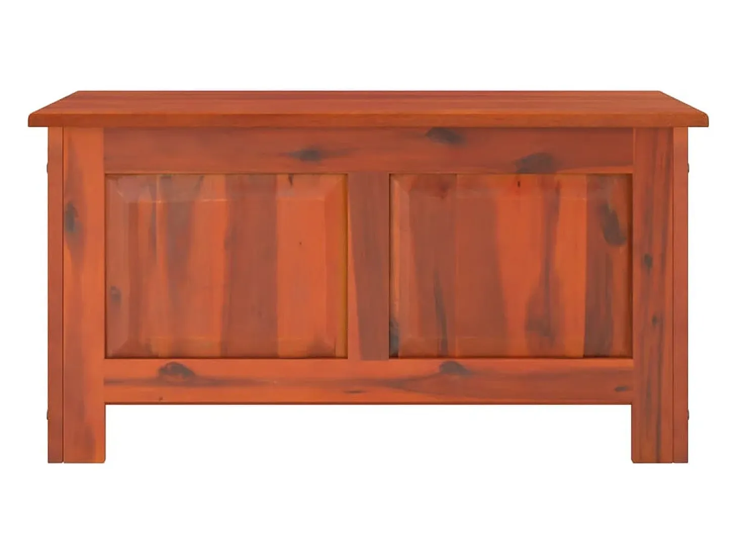Baúl de almacenamiento con tapa madera maciza de acacia marrón ES991323