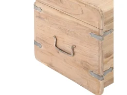 Baúl de madera maciza de acacia 40x40x40 cm