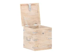 Baúl de madera maciza de acacia 40x40x40 cm