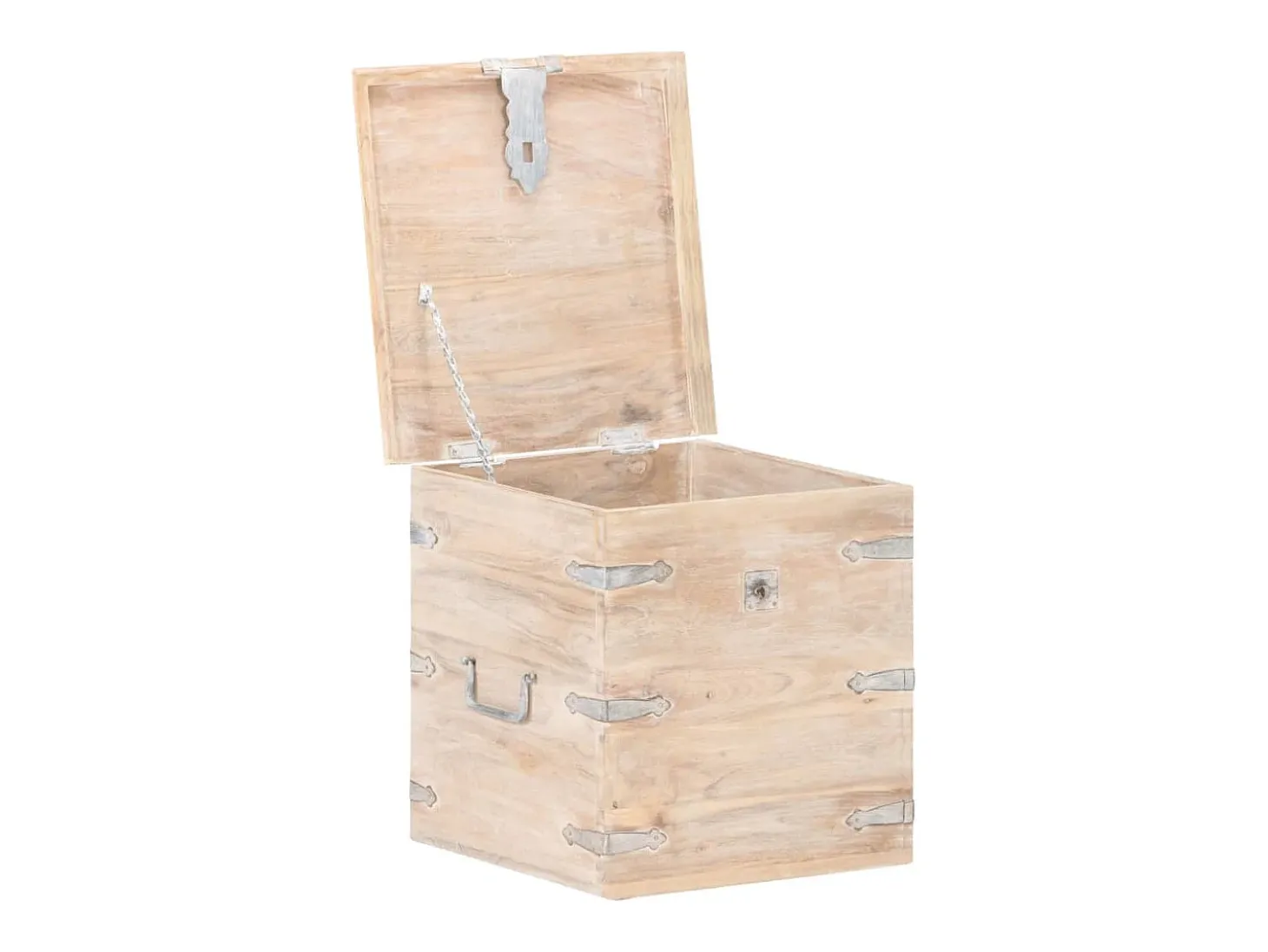 Baúl de madera maciza de acacia 40x40x40 cm