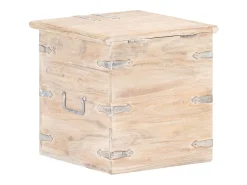 Baúl de madera maciza de acacia 40x40x40 cm