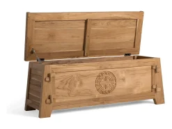 Baúl fabricado en madera maciza natural de teca 114 cm