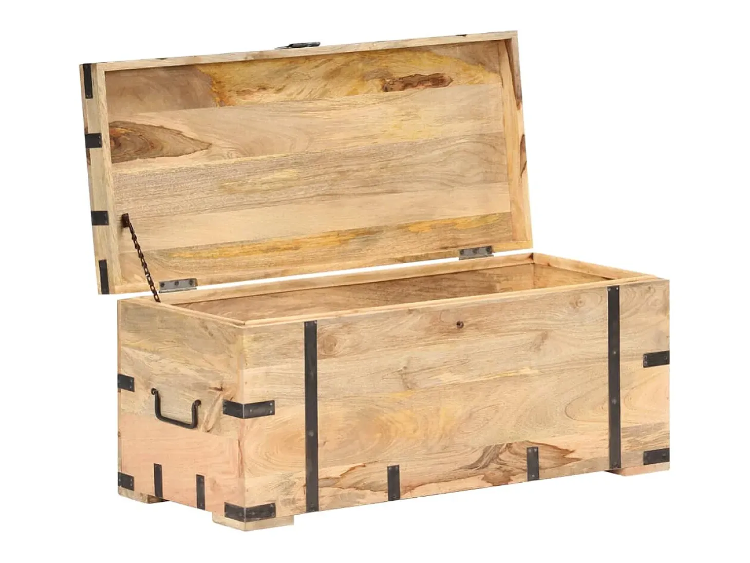 Baúl madera maciza de mango 90x40x40 cm ES568067