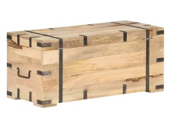 Baúl madera maciza de mango 90x40x40 cm ES568067