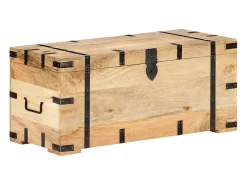 Baúl madera maciza de mango 90x40x40 cm