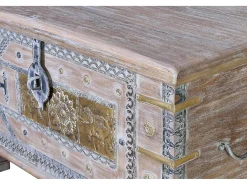 Baúl madera mango en blanco envejecido