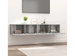 Ballinger Muebles de TV 2 uds madera ingeniería gris Sonoma 80x30x30 cm