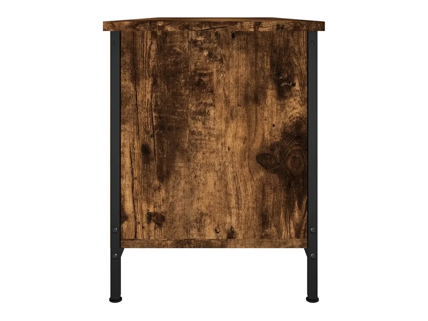 Ballyknockan Mueble TV con puertas contrachapada roble ahumado 102x35x45 cm