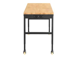 Bancada de Oficina Ajustable SucceBuy, 155x51x105 cm, Altura Ajustable 80-105 cm, con 4 Rodillos para Reparación y Bricolaje