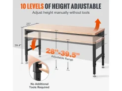 Bancada de Trabajo Ajustable SucceBuy, con Casquillo, Carga Máxima de 1361 kg
