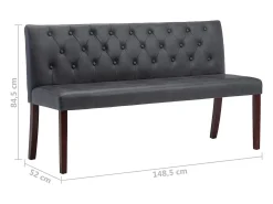 Banco 148,5 cm Gris Simil piel