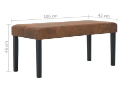 Banco 106 cm Piel sintética color marrón