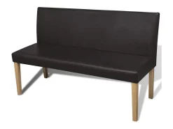 Banco 139,5 cm Piel Sintética Marrón Oscuro