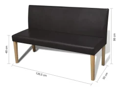 Banco 139,5 cm Piel Sintética Marrón Oscuro