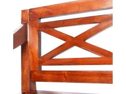 Banco Batavia 123 cm Madera Maciza de Caoba Marrón Oscuro