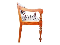 Banco Batavia 123 cm Madera Maciza de Caoba Marrón Oscuro
