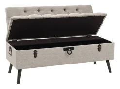 Banco con almacenaje y respaldo 110 cm Tejido Crema