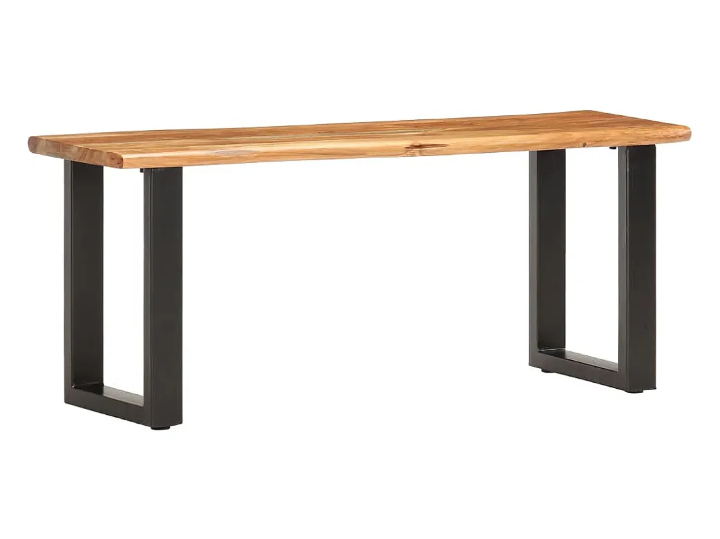 Banco con borde de madera natural 110 cm Madera maciza de acacia acero