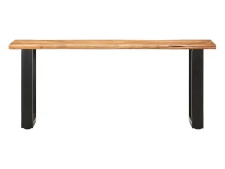 Banco con borde de madera natural 110 cm Madera maciza de acacia acero