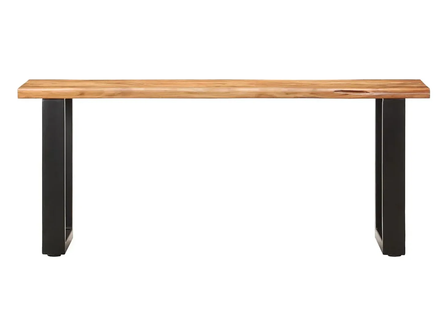 Banco con borde de madera natural 110 cm Madera maciza de acacia acero