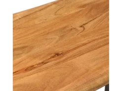 Banco con borde de madera natural 110 cm Madera maciza de acacia acero