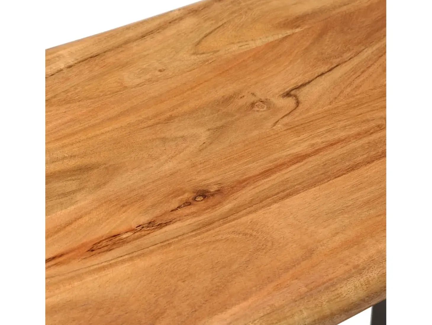 Banco con borde de madera natural 110 cm Madera maciza de acacia acero