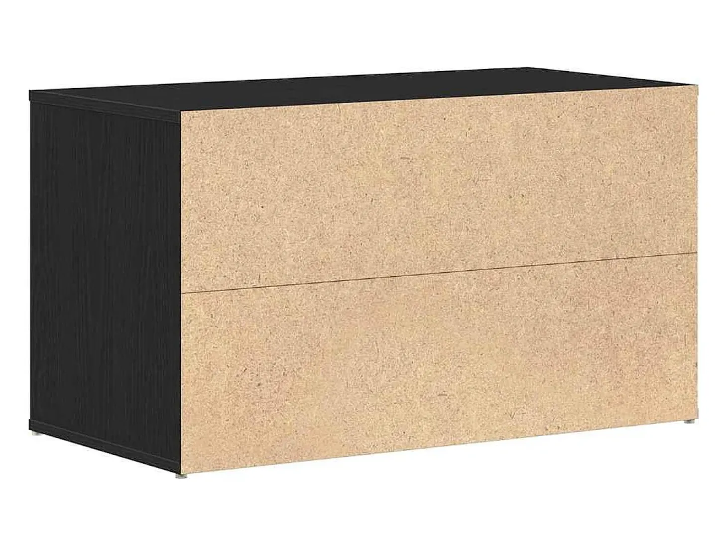 Banco con cajón Negro 80 x 40 x 45 cm Madera de ingeniería