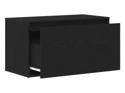 Banco con cajón Negro 80 x 40 x 45 cm Madera de ingeniería