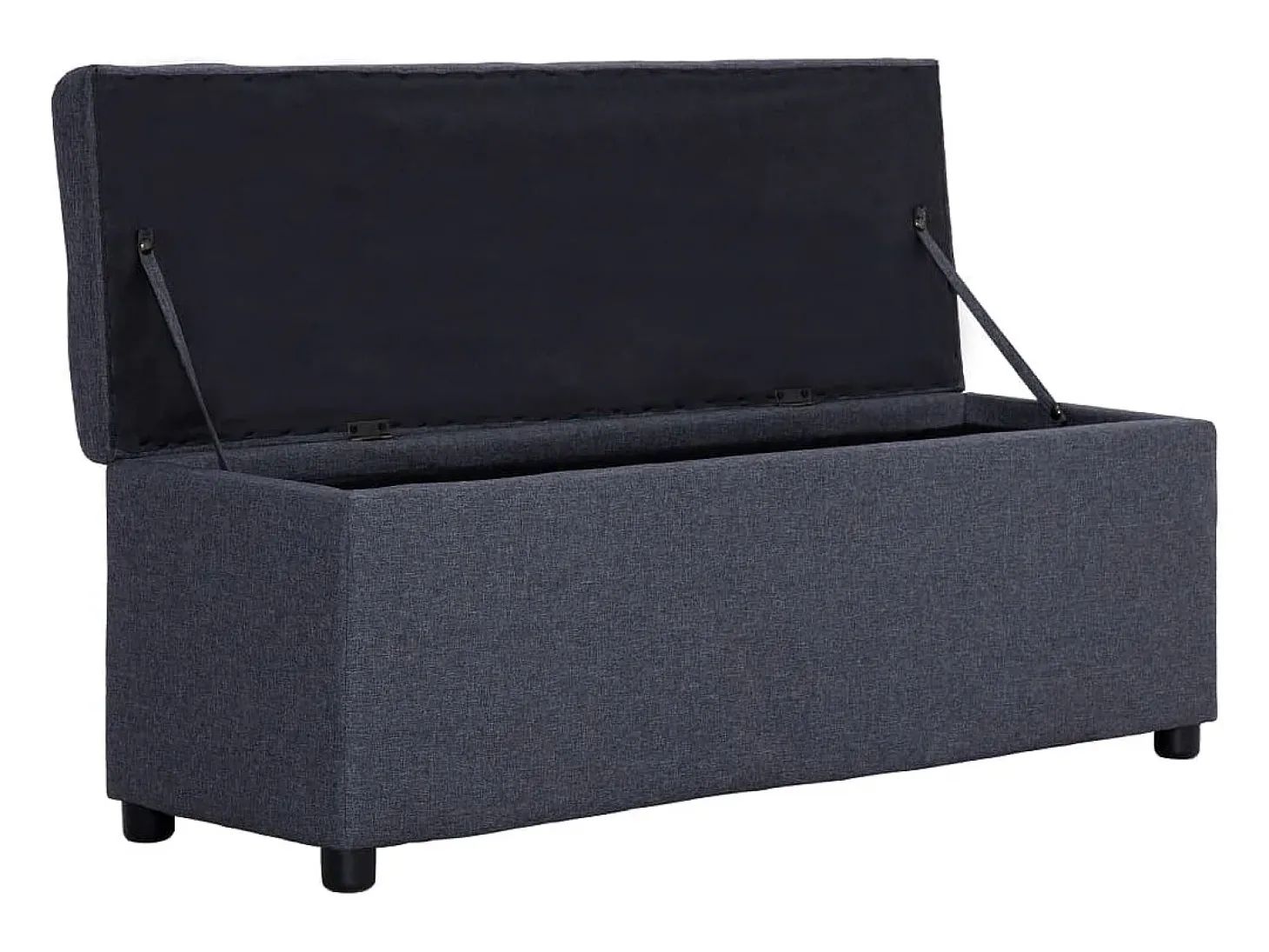 Banco con compartimento de almacenaje 116 cm Gris oscuro Poliéster