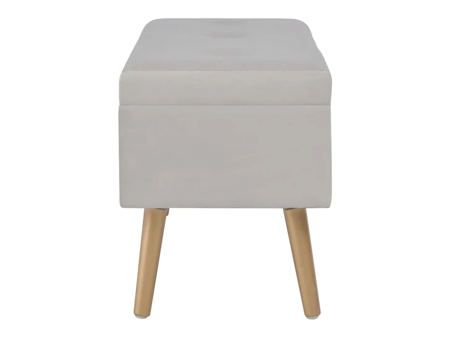 Banco con compartimento de almacenaje 80 cm Terciopelo Gris
