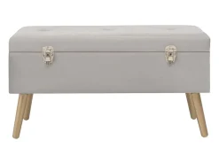 Banco con compartimento de almacenaje 80 cm Terciopelo Gris