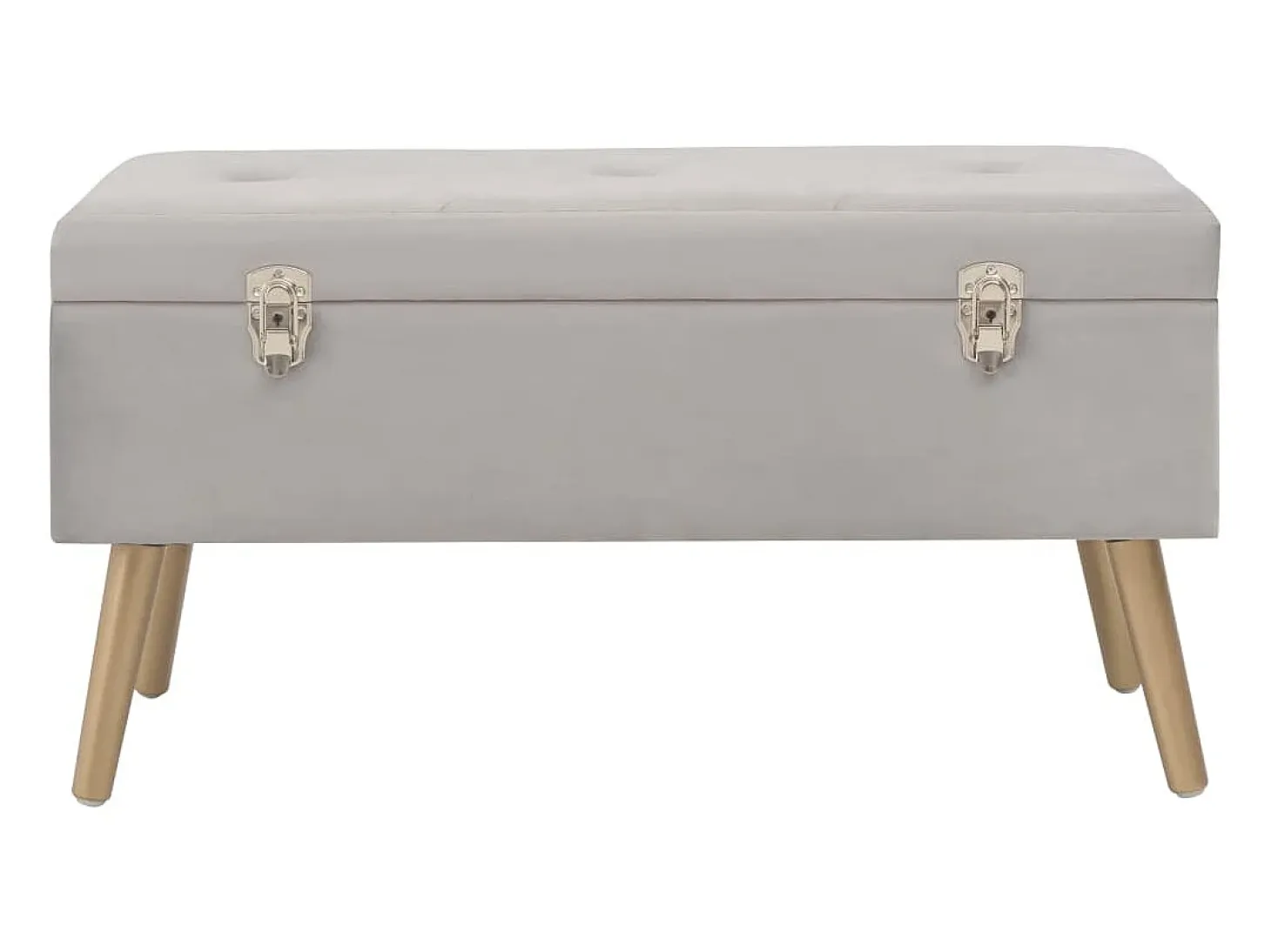 Banco con compartimento de almacenaje 80 cm Terciopelo Gris