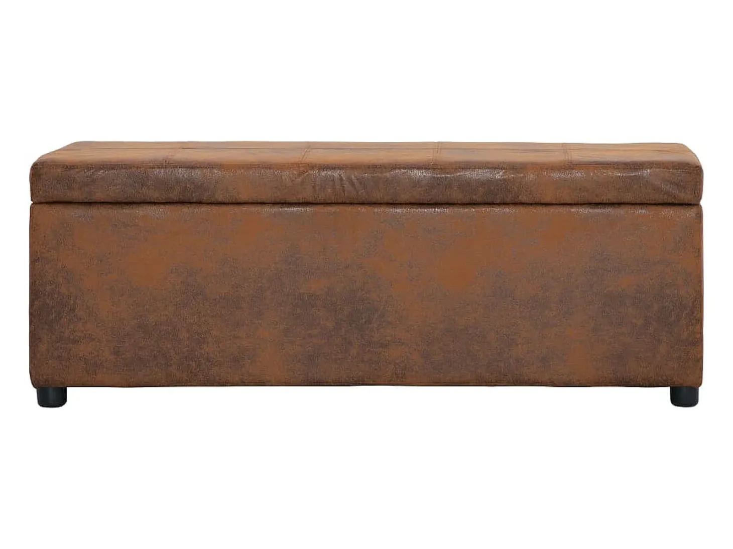 Banco con compartimento de almacenaje 116 cm Piel sintética marrón