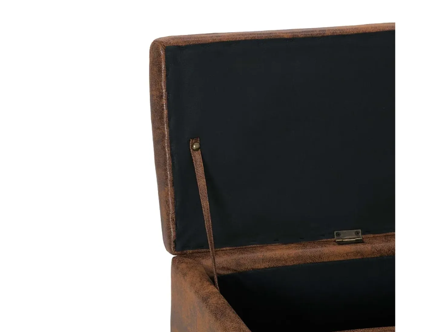 Banco con compartimento de almacenaje 116 cm Piel sintética marrón