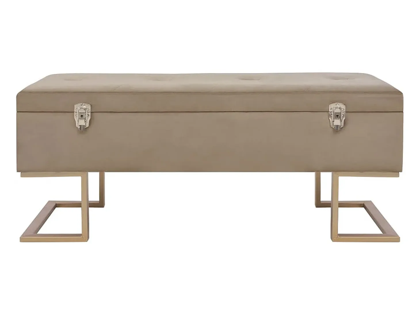 Banco con compartimento de almacenaje 105 cm Terciopelo Beige