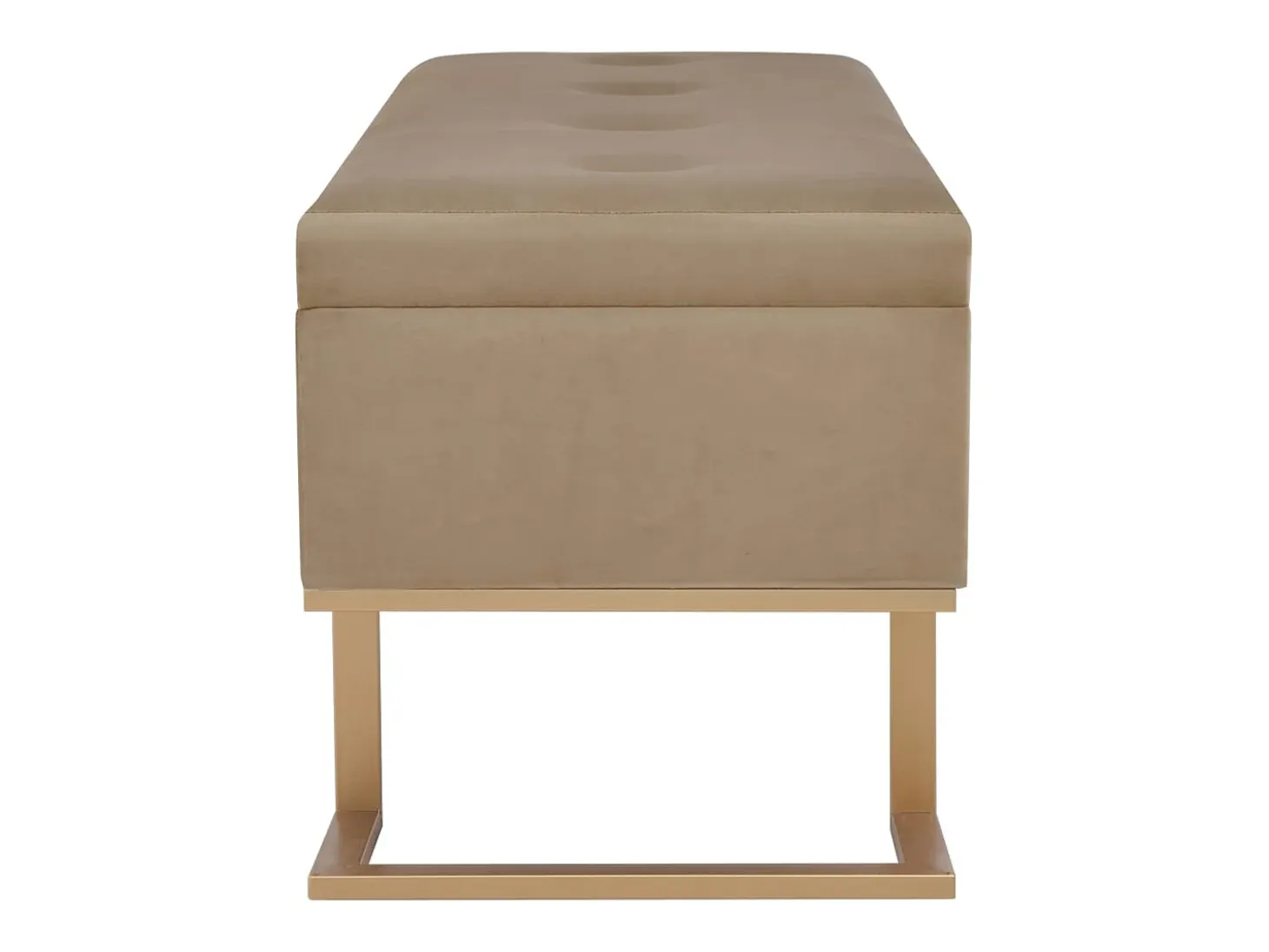 Banco con compartimento de almacenaje 105 cm Terciopelo Beige