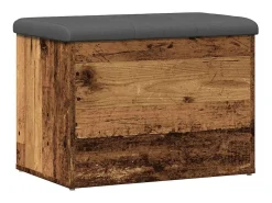 Banco de almacenaje de madera antigua 62x42x45 cm madera de ingeniería