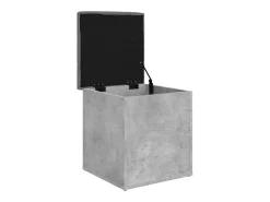 Banco de almacenaje de madera de ingeniería gris hormigón 42x42x45 cm