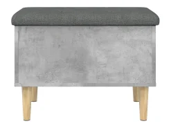 Banco de almacenaje de madera de ingeniería gris hormigón 62x42x46 cm