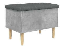 Banco de almacenaje de madera de ingeniería gris hormigón 62x42x46 cm