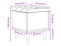Banco de almacenaje de roble marrón 42x42x46 cm madera de ingeniería