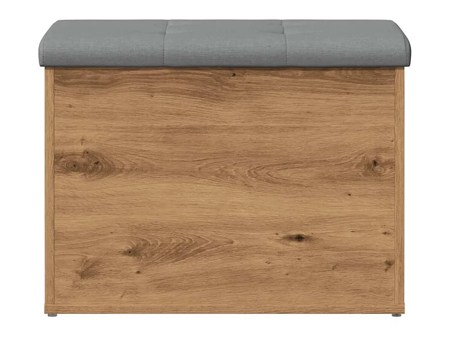 Banco de almacenaje de roble artesanal 62x42x45 cm madera de ingeniería