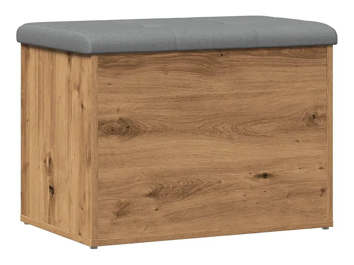 Banco de almacenaje de roble artesanal 62x42x45 cm madera de ingeniería