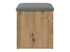Banco de almacenaje de roble artesanal 62x42x45 cm madera de ingeniería