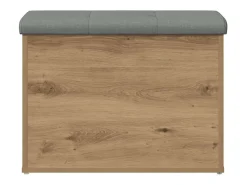 Banco de almacenaje de roble artesanal 62x42x45 cm madera de ingeniería